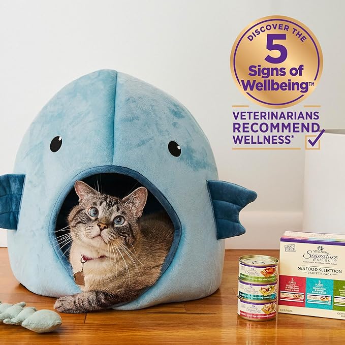 Wellness CORE Signature Selects Shredded Adult Wet Cat Food, Natural, Protein-Rich, Grain Free, 5.3 Ounce, 12 Pack (Poultry Variety Pack)