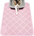 Conlun Cat Litter Mat Litter Trapping Mat, 24" x 17" Premium Durable PVC Grid Mesh with Scatter Control, Non-slip, Less Waste Cat Litter Box Mat, Pink