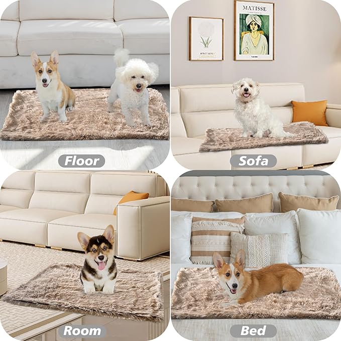 PJYuCien Fluffy Fleece Calming Pet Throw Blanket, Super Soft and Warm for Indoor Cats and Dogs, Large 30" * 40", Machine Washable, Puppy Bed (Brown)