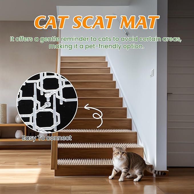 Clear Cat Scat Mat 16 x 13 Inch, 16 Pack Transparent Cat Deterrent Mats with 1 Inch Spikes, Large Coverage Indoor Outdoor Pet Training Mats to Protect Furniture, Counters, Garden & Yard