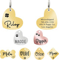 Ultra Joys Custom Personalized Dog ID Tag - Brushed Stainless Steel Heart, Large