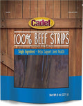 Cadet 100% Beef Strip Long Lasting Chews for Dogs, Single Ingredient Beef Esophagus Dog Treats, Natural High Protein Rawhide Alternative for Small & Large Dogs, 8 Ounce