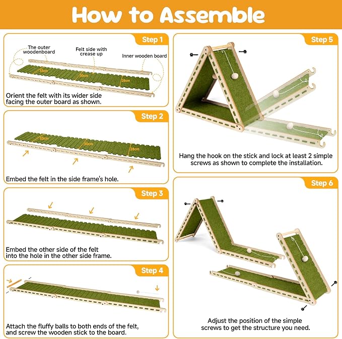 Cat Scratcher with Ball Toy Foldable Cat Scratch Pad Felt Triangle Scratchers for Indoor Cats Large Cat Scratching Board Mat Cats Scratch Furniture Protector Kitten Toys Green