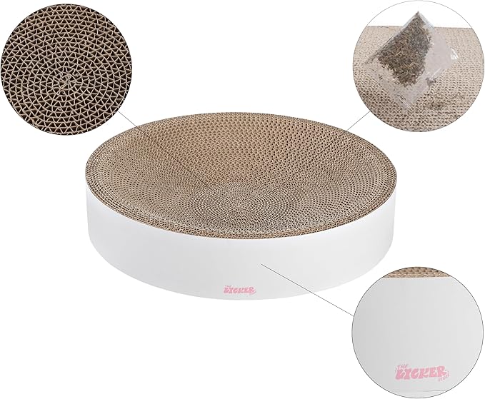 CSR1010I Nelson 20.13" Modern Cardboard Round Bowl Cat Scratcher with Catnip, Cloud