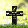 Custom Bird Memorial Marker - Personalized Metal Burial Marker with Stake for Pet Loss, Garden Sign with Bird Name