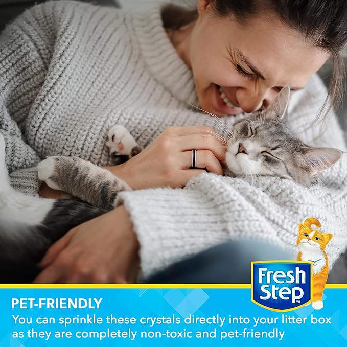 Fresh Step Cat Litter Crystals in Tropical Summer Breeze Scent - Cat Litter Box Deodorizer - Combats Odors and Neutralizes Smells to Keep Your Home Clean, 30 Ounce