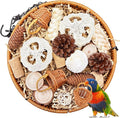 Natural Bird Toys Rattan Bird Foraging Box Parrot Shredding Toys Conure Chewing Toys for Cockatiel Lovebird Parakeet Budgie and Small to Medium Birds (Large)