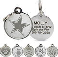 GoTags Playful, Custom Engraved Pet ID Tags, Solid Stainless Steel, Personalized Dog and Cat Pet ID with up to 4 Lines of Text, Cute, Durable and Long-Lasting