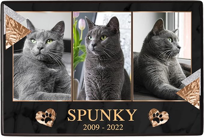 Custom Pet Keepsake Urns for Cats, Wooden Box for Pet Ashes with Photo for Your Beloved Pets, Pet Cremation Urns as Sympathy Gifts for Pet Lovers - Small, 6" x 4" x 2.75" Pet Urn (Spunky)