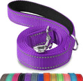 Joytale Dog Leash, 4 FT Double-Sided Reflective, Padded Handle Nylon Heavy Duty Leashes for Medium & Large Dogs Walking, Purple