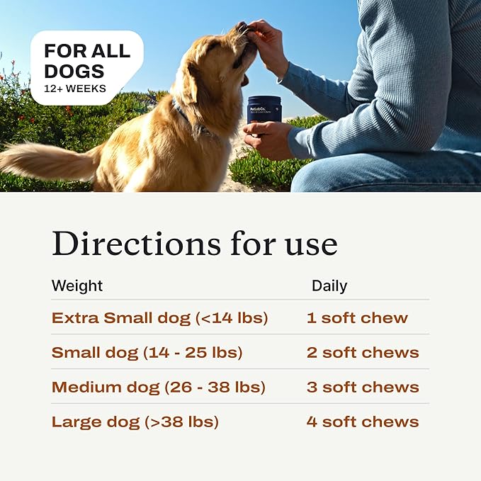 PetLab Co. Skin & Coat Chew - Optimize Scalp and Fur Condition with a Tasty Dog Chew, Packed with Beneficial Fatty Acids, Vitamins and Apple Cider Vinegar - Packaging May Vary