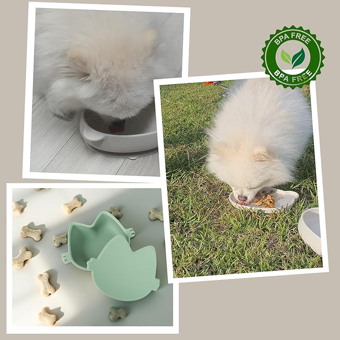Platinum Silicone MoaCat Bowl, Wellbeing Pet Bowl, Premium, Odorless, BPA-Free, Food-Grade, Microwave & Dishwasher Safe, Sensitive Stomach, Eco-Friendly Travel Bowl (Butter)