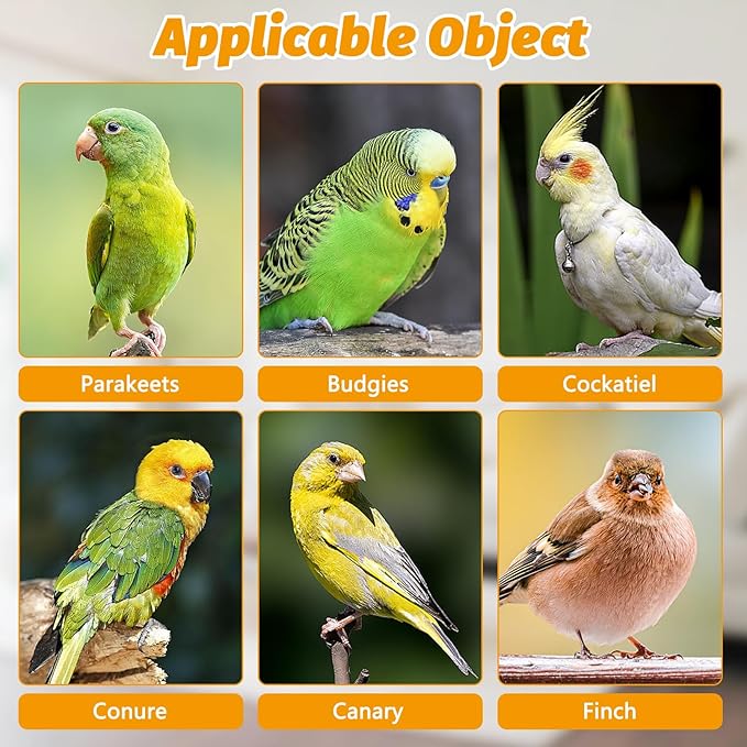 BNOSDM Automatic Bird Water Dispenser 2 Pcs No Mess Parrot Cage Water Feeder Drinker Suspended Bird Drinking Device Parakeet Cage Accessories for Budgies, Cockatiel, Conure, Canary, Finch (White)