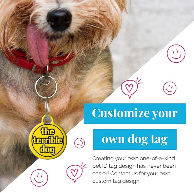Dog Tag Art Buddha Religious Pet ID Tag for Dogs and Cats, Silent Polymer Coated Stainless Steel Nametag with with Customized Identification Information - Large 1.25" Diameter