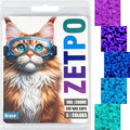 zetpo 100 pcs Cat Nail Caps | Cat Claw Covers | with Adhesives and Applicators (XS, Purple, Violet, Blue, Sky Blue, Turquoise)