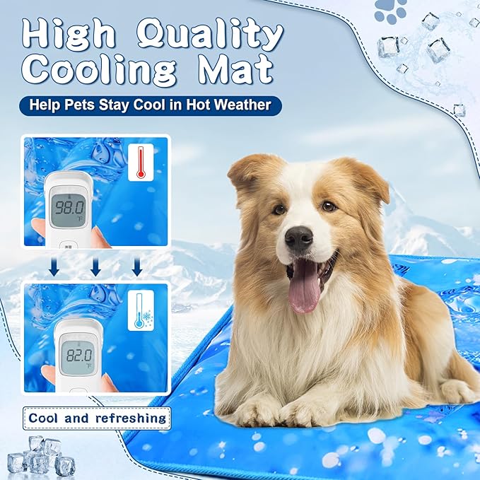 Dog Cooling Mat, Universal Pet Cooling Pad, Double-Sided Durable Water-Resistant, Portable and Easy to Clean, Suitable for All Pets, Keep Your Pet Cool Indoors and Outdoors（18 x 18 in）