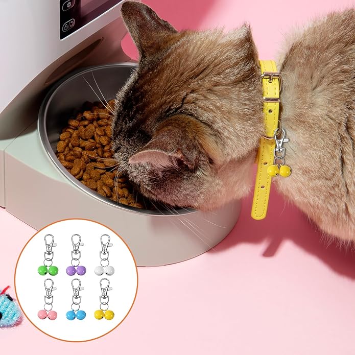 Ouligay 6 PCS Cat Bell for Collar Small Pet Bells for Dog Collars Mini Dog Collar Bells Loud Charm Colorful Pet Pendant Accessories for Training Dogs Training Bell Collars for Cat and Dogs
