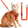 Cat Harness and Leash for Walking, 3 in 1 Adjustable Breathable Soft, Easy to Control Reflective Cat Harness Escape Proof, Cat Products, Orange, M