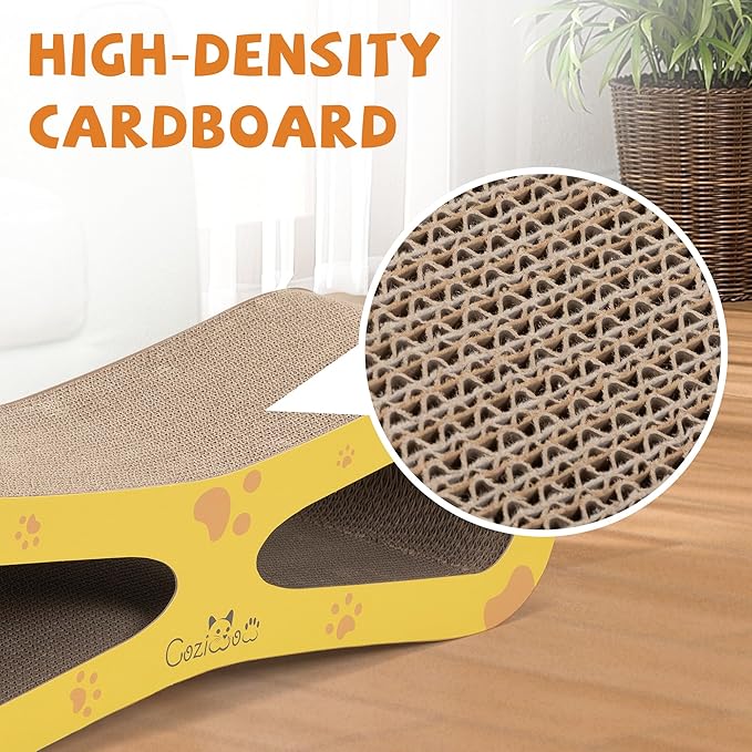 Portable Durable 29.5Inch Cat Scratcher Toys, Cat Scratch Lounge Made from Corrugated Cardboard Cat Scratchers House for Indoor Cats and Kittens, Cat Scratch Bed (Figure of Eight Colorful)