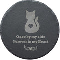 Cat Memorial Stone Round Shape 6” – Durable Weatherproof Grave Marker for Cat, “Once by My Side Forever in My Heart” Engraved Garden Stone, Pet Loss Gift Remembrance Plaque