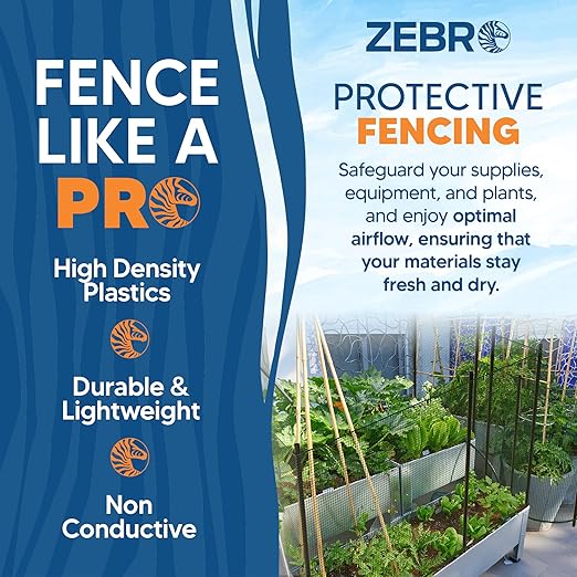 ZEBRO Plastic Hardware Mesh Screen & Fence Roll (2' x 25' Green) - Plastic Indoor or Outdoor Balcony, Patio & Porch Netting - Safety Barrier Plastic Fence to Protect Pets & Kids Around The Home