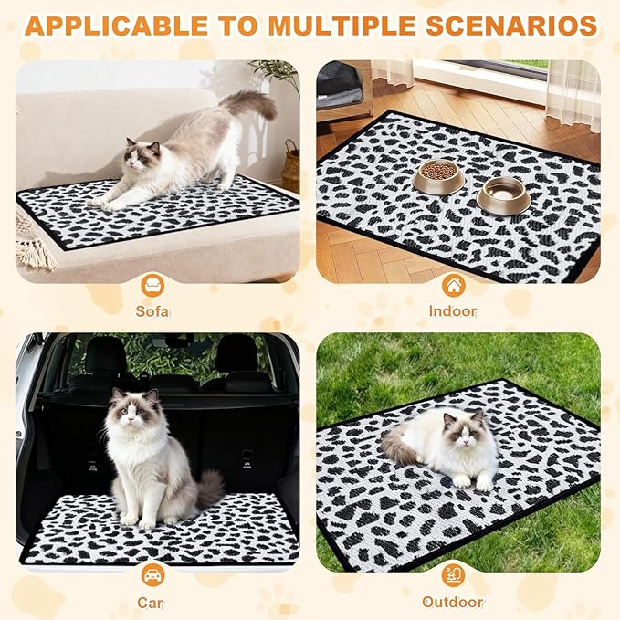 4x3 Feet Cat Bed Mats, Stain-Resistant, Washable and Easy to Clean, Reversible for Double-Sided Use, Convenient Design, Suitable for Both Outdoor and Indoor