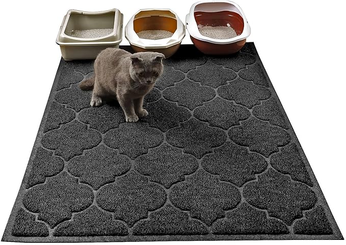 LittleTiger Cat Litter Mat, XL Super Size, Phthalate Free, Easy to Clean, 46x35 Inches, Durable, Soft on Paws, Large Litter Mat.