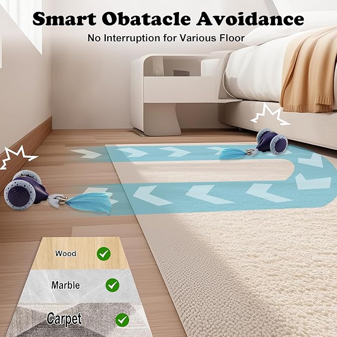 Interactive Cat Mouse Toy, Indoor Kitten Toys, Automatic Cat Wheel, Rechargeable