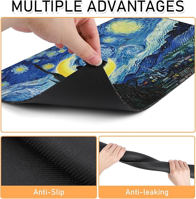 Dog Food Feeding Mat - Absorbent Diatomite Pet Dog Cat Bowl Mats for Food and Water, Anti Slip Dog Bowl Placemat for Floors, Quick Dry Pet Dish Matts Supplies, Black Cat Style, 12 * 20in