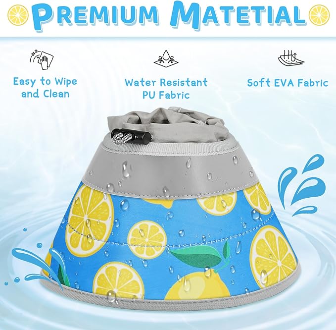 Cat Cone Collar Soft to Stop Licking, Adjustable, Foldable Lightweight Kitten Cone After Surgery Recovery for Cats & Kittens, EVA Material, Royal Blue, S