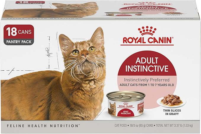 Royal Canin Feline Health Nutrition Adult Instinctive Adult Thin Slices in Gravy Cat Food, 3 oz (Pack of 18)