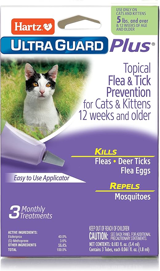 Hartz UltraGuard Plus Drops for Cats, Over 5-Pound