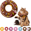 Seyezo Cat Cone Collar Soft, Adjustable Cat Recovery Collar for Small Medium Large Cats, Cute Donut E Collar After Surgery, Elizabethan Cones for Cats Kittens After Surgery(Donut Brown, Large)