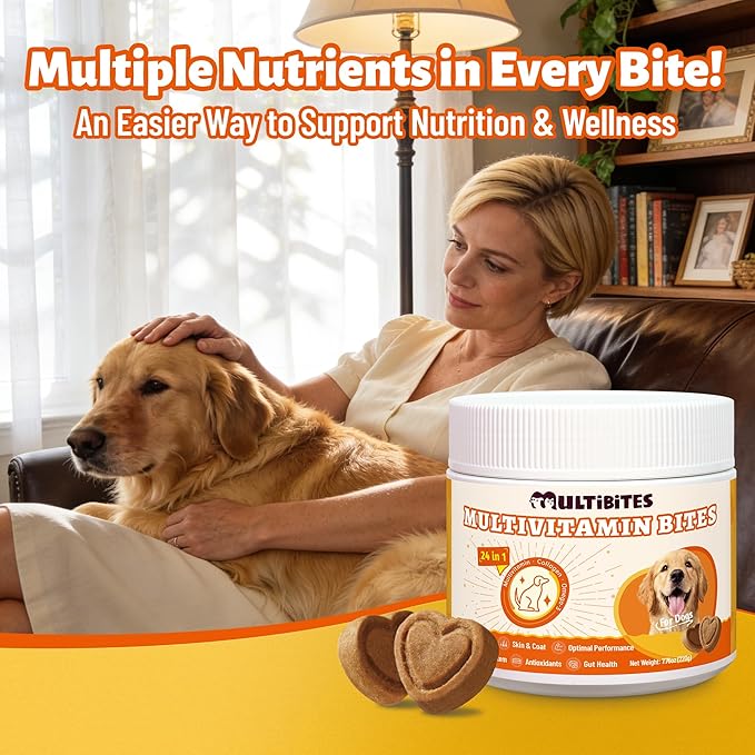 330 Bites Vitamins Supplements and Taurine for Dogs - Multivitamin for Dog Chewables with Glucosamine,Omega 3,MSM - Support Hip & Joint,Skin and Coat,Immunity,Digestive Health