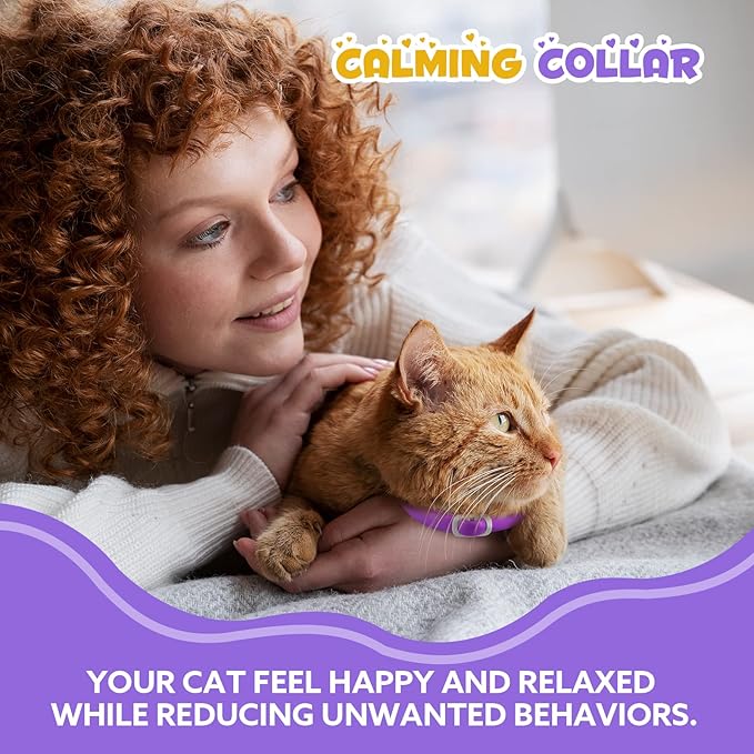 Calming Collar for Cats 4 Pack, Cat Pheromone Collar18 Inch Adjustable Rapid Effect, Breakaway Calming Collars120 Day Purple for Small, Medium Large Cat, Stress Relief & Anxiety Control for Cats