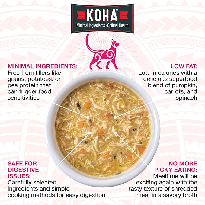 KOHA Pet Food Pure Shreds Cat Variety Pack, High Protein Wet Cat Food - 5 Flavors - Beef, Duck, Chicken & Duck and Chicken & Salmon Food for Cats - 2.8 oz Cans, Pack of 24