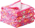 Tatuo 4 Pcs Dog Blanket for Pet Puppy Teething Toys Paw Print Fleece Blanket for Pet Cat Soft Warm Sleep Mat Guinea Pig Cage Mat(Small(24 x 16 Inch),Pink)