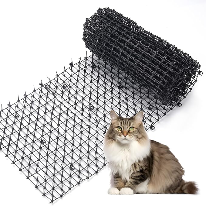 6.5ft Scat Mat for Cats with Spikes, Prickle Strips Network Digging Stopper Outdoor Spike Deterrent Mat, 78 inch x 11 inch