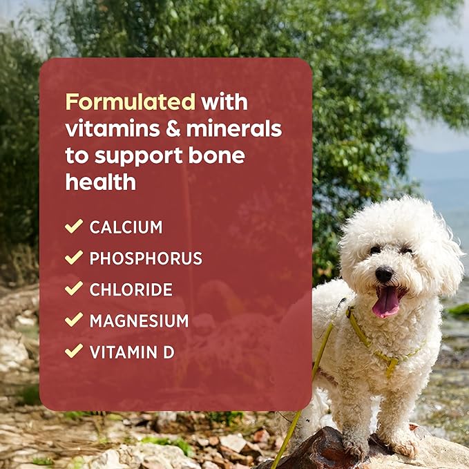 Pet-Cal Calcium, Phosphorous, and Vitamin D Supplement for Dogs & Cats, Daily Dietary Support, Palatable Chewable Tablets, 60 Count Bottle