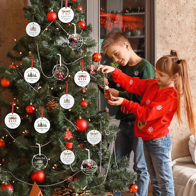 Personalized Christmas Ornaments, Family Christmas Ornament 2026, Photo Ornaments for Tree Decorations, Customized Keepsake Gift for Family, Dad, Mom, Him, Her, Couple