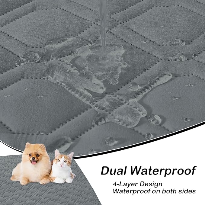 hyha Waterproof Dog Bed Blanket, Soft Pet Blankets, Waterproof Couch Cover for Dogs, Reversible Sofa Covers Washable for Furniture (30x53 Inch, Dark Grey/Dark Grey)