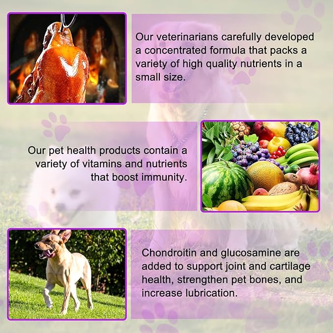 Dog Multivitamin Treats - 15 in 1 Multivitamin Tablets for Dogs with Glucosamine, Cranberry, Milk Thistle, Vitamins Supports Joint & Digestion, Skin & Coat - Peking Duck Flavor / 180 Chewable Tablets