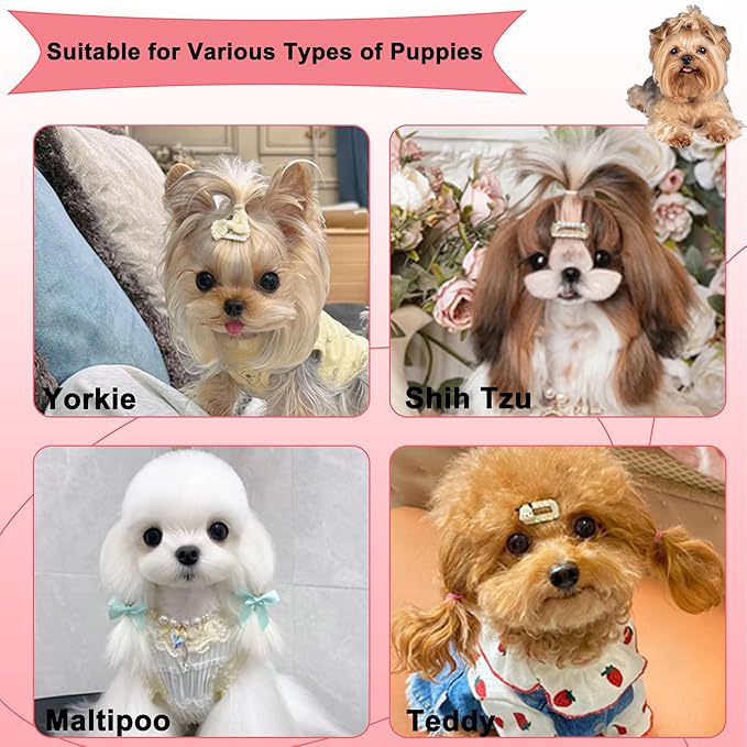 Puppy Brush - Soft Dog Brush - Perfect Yorkie, Shih Tzu, Maltipoo & Maltese Grooming - Gentle Hair Remover for Easy Pet Grooming at Home (Rose Red)