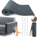 Cat Scratch Couch Furniture Protector, 78.7in x 15.8in Self-Adhesive Cat Scratch Mats, Trimmable DIY Cat Scratcher Pads for Wall, Couch Corner, Cat Tower and Replacement Pads (Gray)