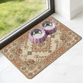 Pet Dog Food Mat - Absorbent Diatomite Dog Cat Feeding Mats for Food and Water, Anti Slip Dog Cat Bowl Placemat for Floors, Quick Dry Pet Dish Matts Supplies, Bohemia Style, 12 * 20in