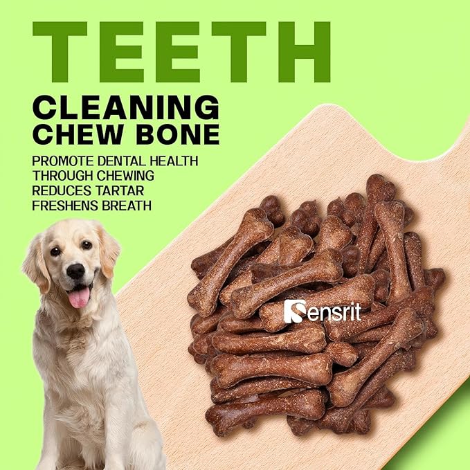 Dog Dental Chews Teeth-Cleaning Bones - 10 Oz (285g) Long Lasting Dental Care Treats for Dogs, Edible Chew Bones for Plaque & Tartar Removal, Healthy Chicken Flavor Dog Treats for All Breeds