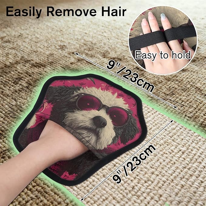 Cool Dog Pet Hair Removal Glove for Dogs & Cats,2 PCS Newly Upgraded Reusable Electrostatic Pet Hair Gloves,Dog Hair Remover Tool for Clothing,Couch,Carpet,Car Seat