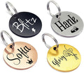 Ultra Joys Personalized Dog Tags for Pets - Durable Stainless Steel Customizable Dog Cat ID Tags - Dog Tags for Safety Optional Engraved on Both Sides -Birth Flower Round Dog Tag Small, Rose Gold