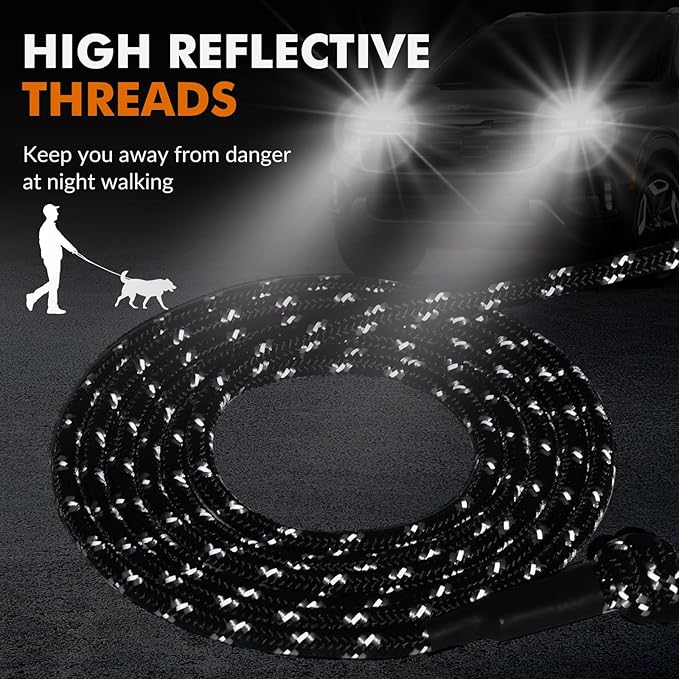 30FT Reflective Cat Leash,Escape Proof Long Training Lead for Cats Kittens & Small Pets,Durable Outdoor Walking Leash with Waste Bag Dispenser(Black)