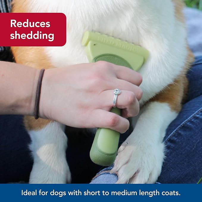 Coastal Pet - Safari - Shed Magic De-Shedding Tool for Dogs with Short to Medium Hair, No Color, Medium (6.25" L x 3.5" W)